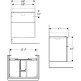 Geberit 500.352.JK.1 - Kupatilski ormarić ispod umivaonika Smyle Square 61,7x58,4 cm antracit | Eponuda.com