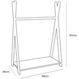MeowBaby Dječja vješalica za kapute u dekoru bora u prirodnoj boji 98x97 cm Montessori - | shoptok.hr