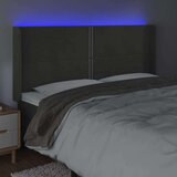  Posteljno vzglavje temno sivo 163x16x118/128 cm žamet, (20953310) | Shoptok.si