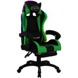  Racing stol z RGB LED lučkami zeleno in črno umetno usnje, (20669389) | Shoptok.si