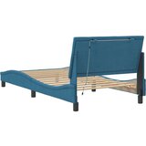  Okvir kreveta s LED svjetlima plavi 100 x 200 cm baršunasti | shoptok.hr