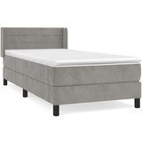 Box spring postelja z vzmetnico svetlo siva 100x200 cm žamet, (20726833) | Shoptok.si