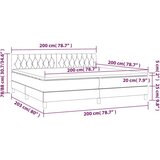  S oprugama i madracem crni 200x200 cm od tkanine | shoptok.hr