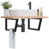  Nosači polica za Lavabo - Umivaonik 2 kom crni trapezni čelični | shoptok.hr