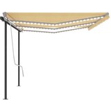  Tenda na ručno uvlačenje s LED svjetlom 6x3 m žuto-bijela | shoptok.hr
