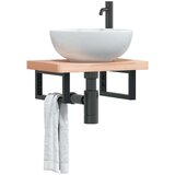  Nosači polica za Lavabo - Umivaonik 2 kom crni pravokutni čelični | shoptok.hr
