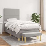  Box spring postelja z vzmetnico svetlo siv 100x200 cm blago, (20723779) Cene