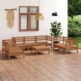  Vrtna sedežna garnitura 8-delna medeno rjava trdna borovina, (20675625) | Shoptok.si
