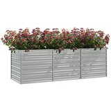  Povišena vrtna gredica 240 x 80 x 77 cm pocinčani čelik srebrna | shoptok.hr