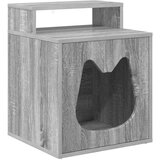 vidaXL Mačja hiša Siva Sonoma 42.5 x 40 x 52.5 cm Konstruiran les, (5000111148) | Shoptok.si