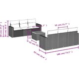  7-dijelni set vrtnih sofa od poliratana s jastucima bež | shoptok.hr