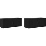  Zidni TV ormar set Zidne 2 pcs Crni hrast 100 x 34,5 x 40 cm | Eponuda.ba
