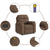  Masažni naslonjač od tkanine smeđi | shoptok.hr
