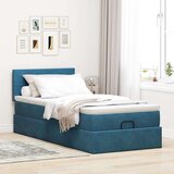  Okvir kreveta s madraca tamnoplavi 90x190cm baršunasti | shoptok.hr
