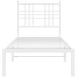 Metalni okvir za krevet s uzglavljem bijeli 80x200 cm | shoptok.hr