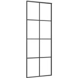 Furnova Drsna vrata črna 76x205 cm ESG steklo in aluminij, (21945037) | Shoptok.si