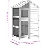  Kućica za ptice siva 97x81x152 cm od masivne borovine | shoptok.hr