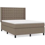  Krevet s oprugama i madracem smeđesivi 140 x 190 cm od tkanine | shoptok.hr