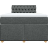 vidaXL Box spring postelja z vzmetnico temno siva 120x200 cm blago | Shoptok.si