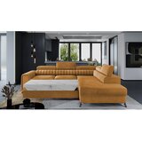 ELTAP Rumena žametna raztegljiva/s prostorom za shranjevanje kotna sedežna garnitura (desni kot/v obliki črke L) Laurence – | Shoptok.si