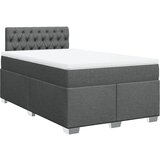vidaXL Box spring postelja z vzmetnico temno siva 120x190 cm blago, (21309415) Cene