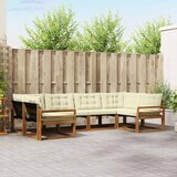 Set vanjskih sofa 6 kom. Prirodna i krem Smeđa 325 x 170,5 x 73 cm | Shoptok.si