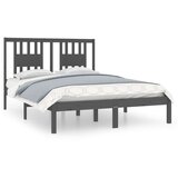 Furnova Posteljni okvir siv iz trdnega lesa 135x190 cm, (21935787) | Shoptok.si