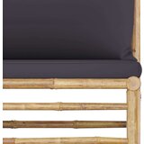  10-dijelna vrtna garnitura od bambusa s tamnosivim jastucima | shoptok.hr