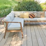 WOOOD Rjav oblazinjen vrtni kavč (v obliki črke L) Biam – | Shoptok.si