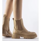 Gemre Dark beige ankle boots with stitching Castella | ePonuda.com