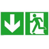 Signal rute za izbjegavanje aluminij Izlaz u nuždi lijevo, smjer prema dolje SafetyMarking 15.0085 (Š x V) 400 mm x 200 | Eponuda.ba