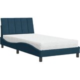 Krevet s madracem Hanko plavi 100 x 200 cm baršunasti | Eponuda.ba