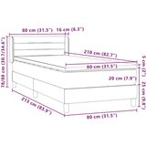  spring postelja z vzmetnico Svetlo siva 80x210 cm žamet, (21792256) | Shoptok.si