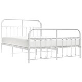  Metalni okvir kreveta uzglavlje i podnožje bijeli 140x200 cm | shoptok.hr