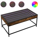vidaXL Klubska mizica z neskončnimi LED dimljen hrast 90x50x41 cm, (21323684) Cene