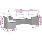  5-dijelni vrtni set sofa s jastucima bež od poliratana | shoptok.hr