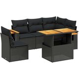  6-dijelni set vrtnih sofa s jastucima crni od poliratana | shoptok.hr
