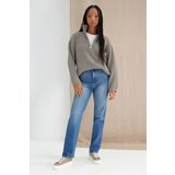 Trendyol Dark Blue High Waist Long Comfort Straight Jeans | Eponuda.ba