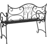  Vrtna klupa 2-Broj sjedala 114 x 56,5 x 90 cm Čelik Crna | shoptok.hr