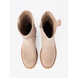 Shelvt Minimalist beige ankle boots made of soft suede | ePonuda.com