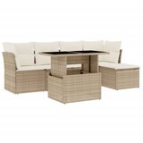  6-dijelni set vrtnih sofa s jastucima bež od poliratana 100 x 55 x 73 cm | Shoptok.si