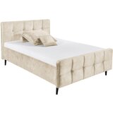 MID.YOU OBLAZINJENA POSTELJA 140 cm x 200 cm , tekstil, leseni material krem barve | Shoptok.si