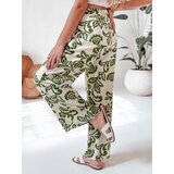 DStreet Spodnie damskie wide leg w kwiaty LOVEGARDEN zielone | shoptok.hr