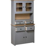 vidaXL Visoka komoda od borovine siva 93x40,5x180 cm asortiman Panama | shoptok.hr