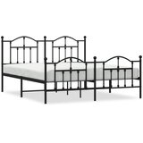  Metalni okvir krevet bez madraca s podnožjem crni 180x200 cm | Eponuda.ba