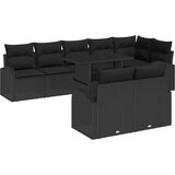  Sjedeća garnitura za vrt 9 kom. Bež Poli ratan 289 x 124 x 85 cm | shoptok.hr
