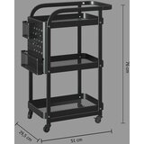 5five Jja metalna kolica na tockice 51x29,5x76cm metal crna | Eponuda.com
