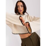 Fashion Hunters Cream, loose sweater with wide sleeves Cene