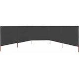  Vjetrobran s 5 panela od tkanine 600 x 80 cm antracit | shoptok.hr