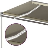  Automatska tenda sa senzorom za vjetar LED 450x350 cm krem | shoptok.hr